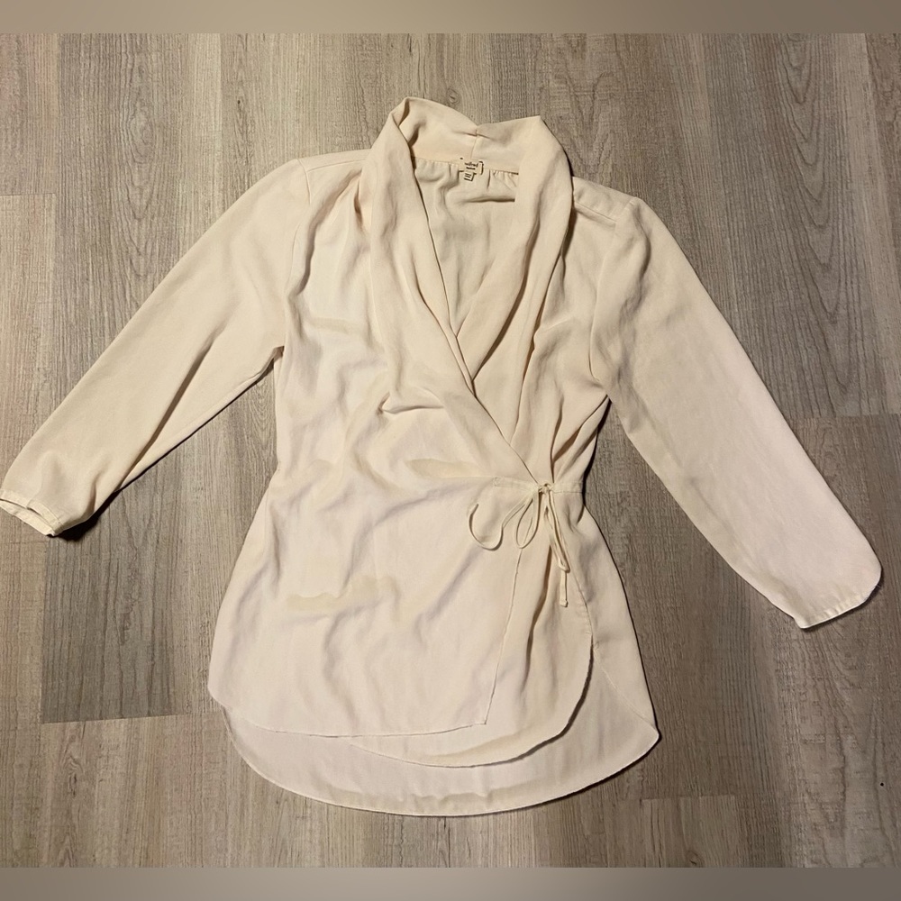Wilfred Japanese milled fabric wrap blouse